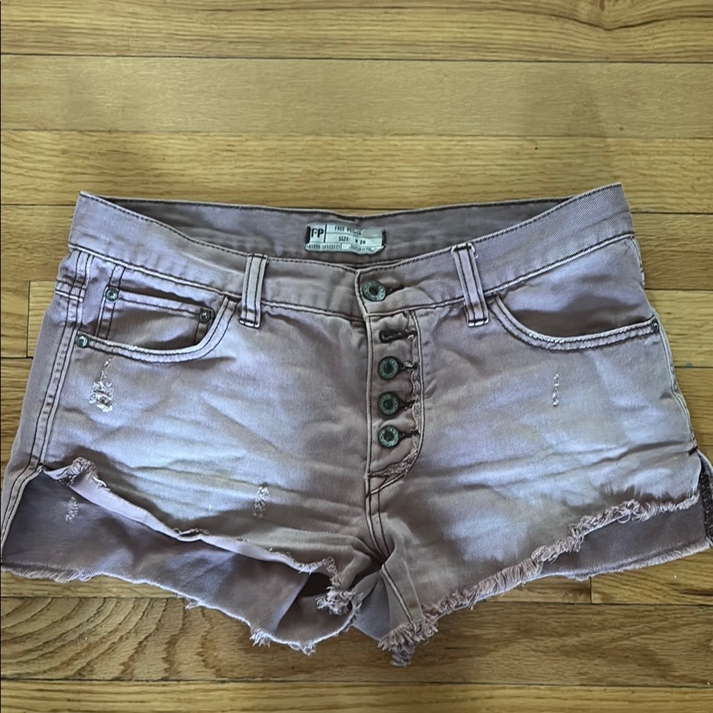 Free People Distressed Jean Shorts